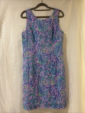 Lilly Pulitzer 6 Marina Linen Shift Dress Nee